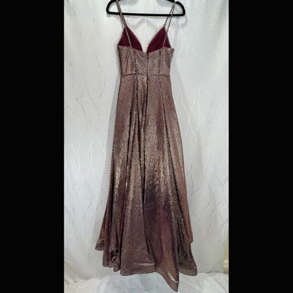 NWT JVN Jovani Gold Purple Formal Ball Gown $397 - Picture 5 of 7